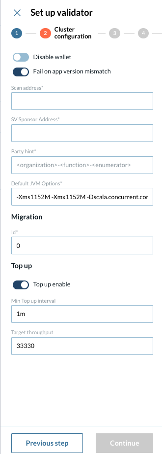 Provide Cluster Settings