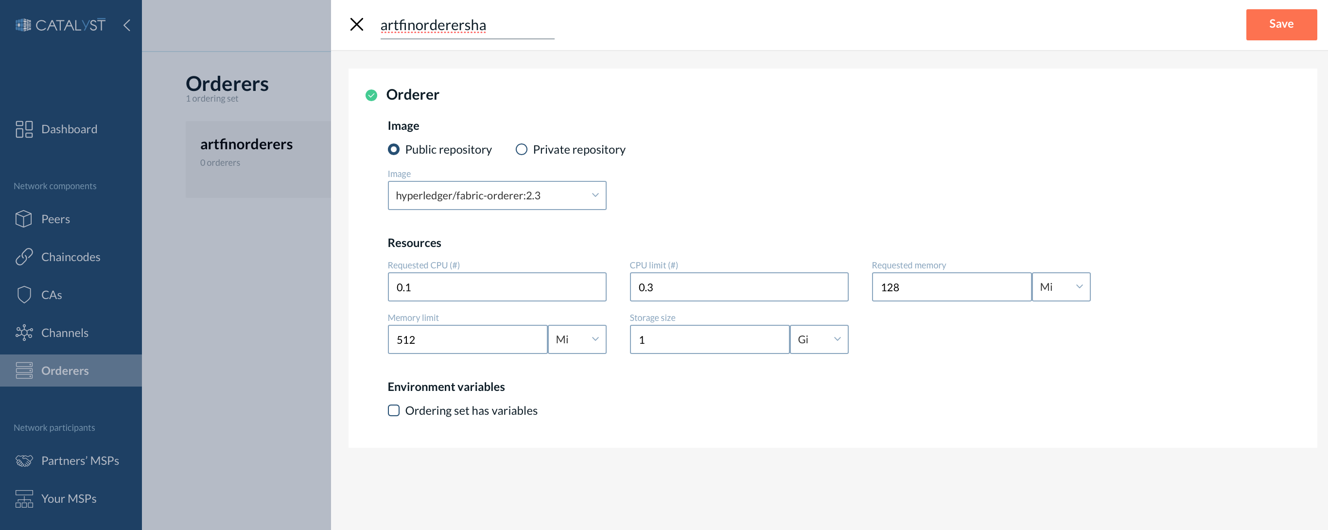 Add an ordering set