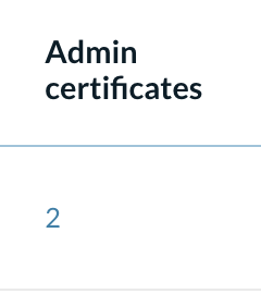 Admin certificates